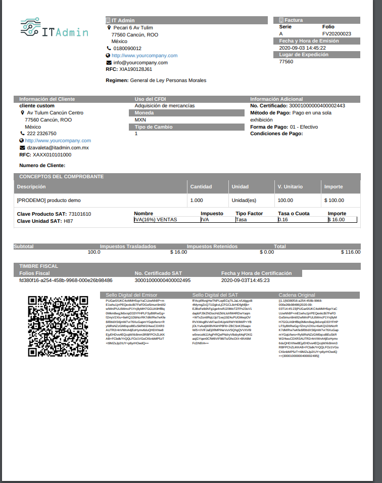 Paquete formato 2: Factura, SO y REP